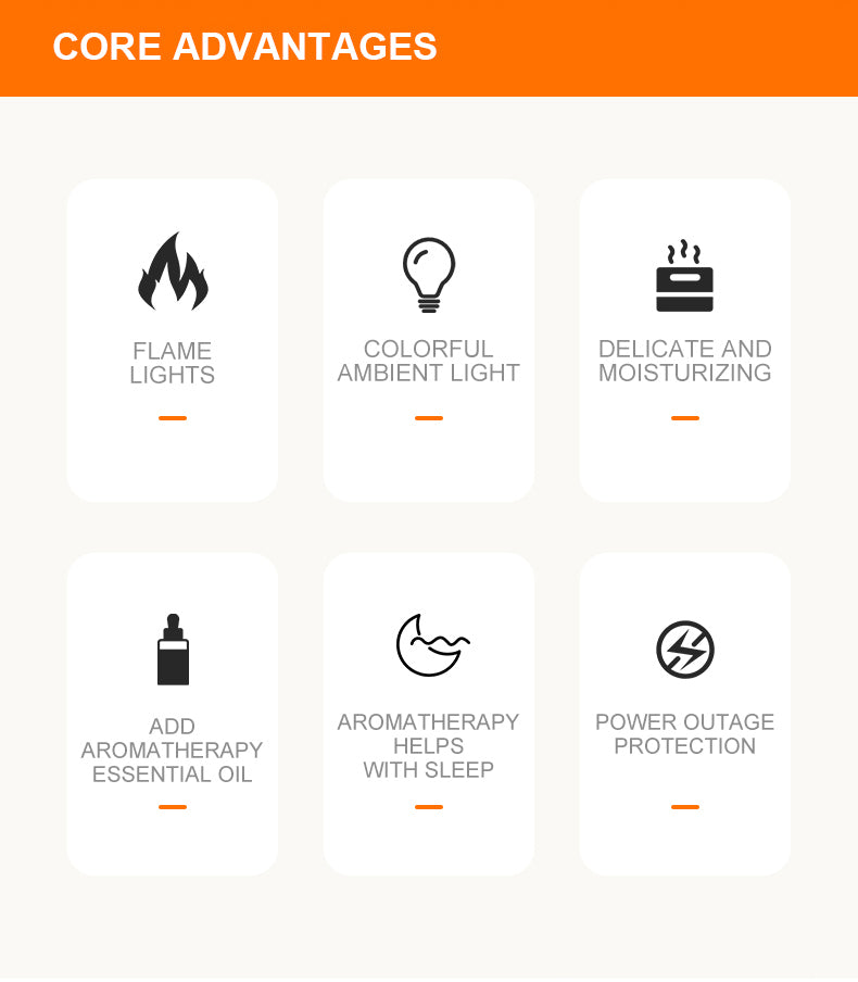 Simulated Flame Aromatherapy Humidifier HL03